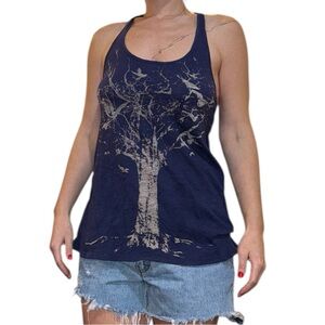 Navy Tree Print Tank Top